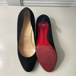 Christian Louboutin 85mm black suede pumps 38.5